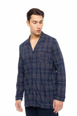 Ulisse - Pyjama Buttoned Jacquard Sand Blue Plaid