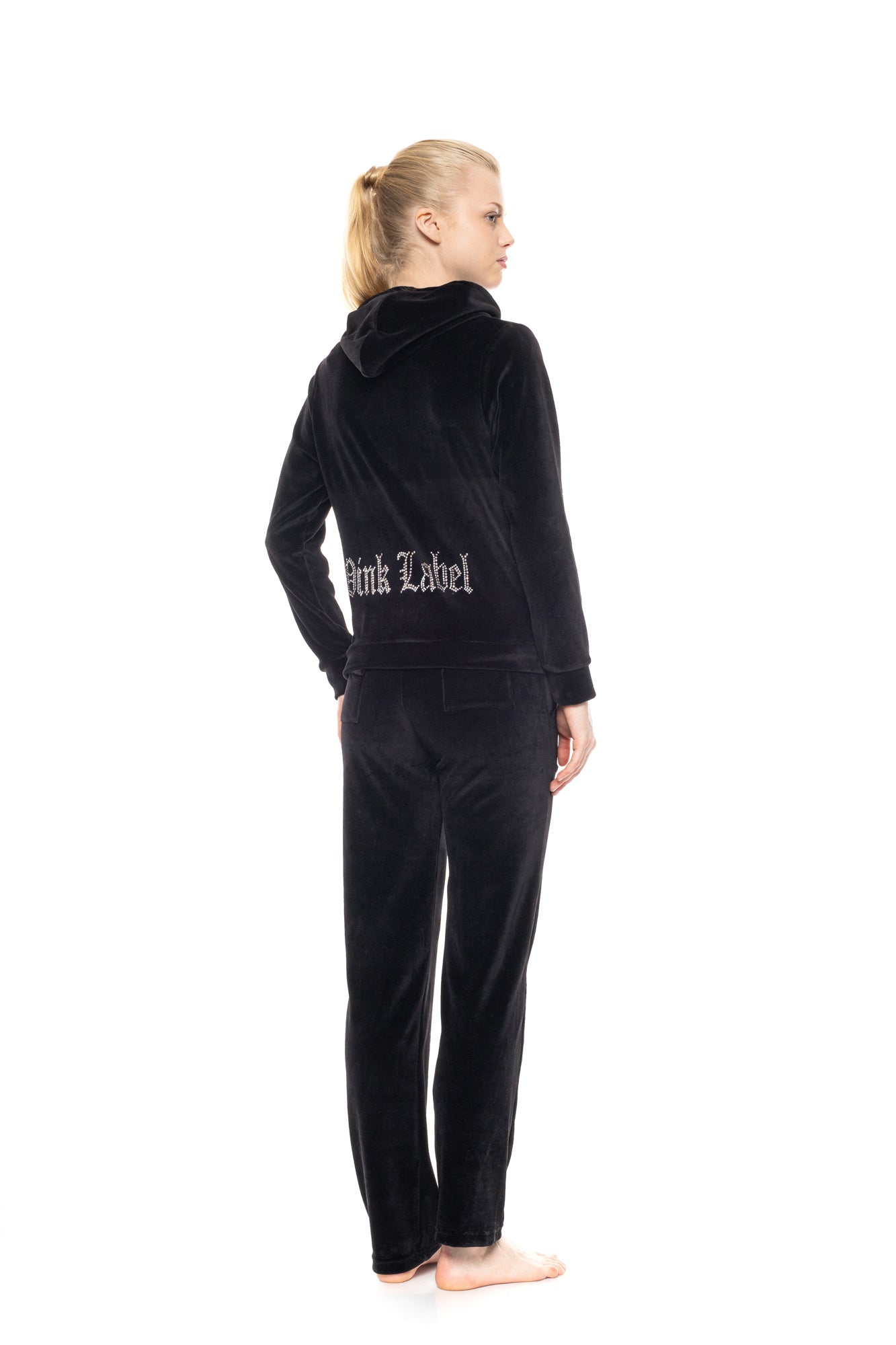 Pink Label - Velvet Tracsuit Set Pink Label Logo
