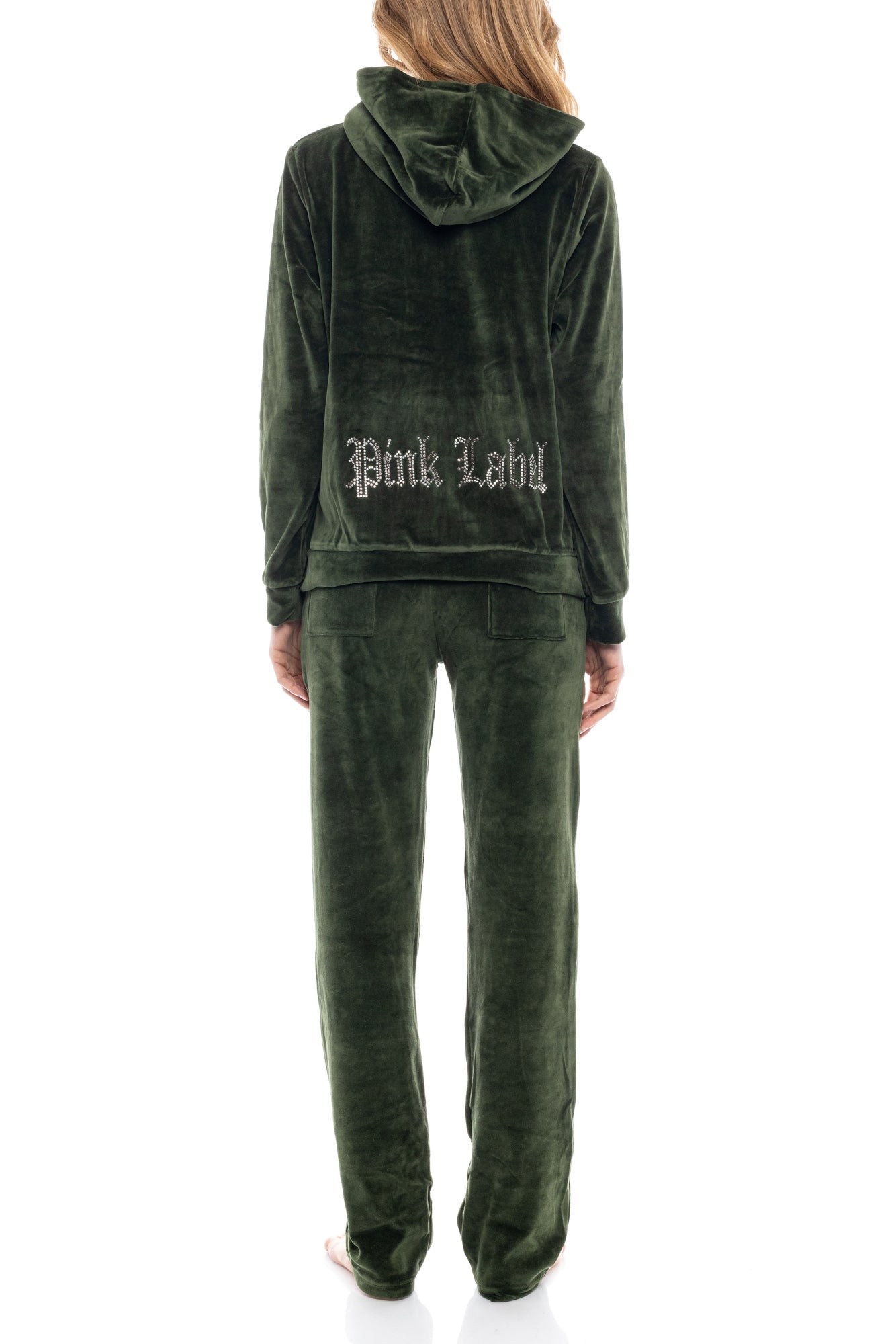 Pink Label - Velvet Tracsuit Set Pink Label Logo
