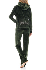 Pink Label - Velvet Tracsuit Set Pink Label Logo