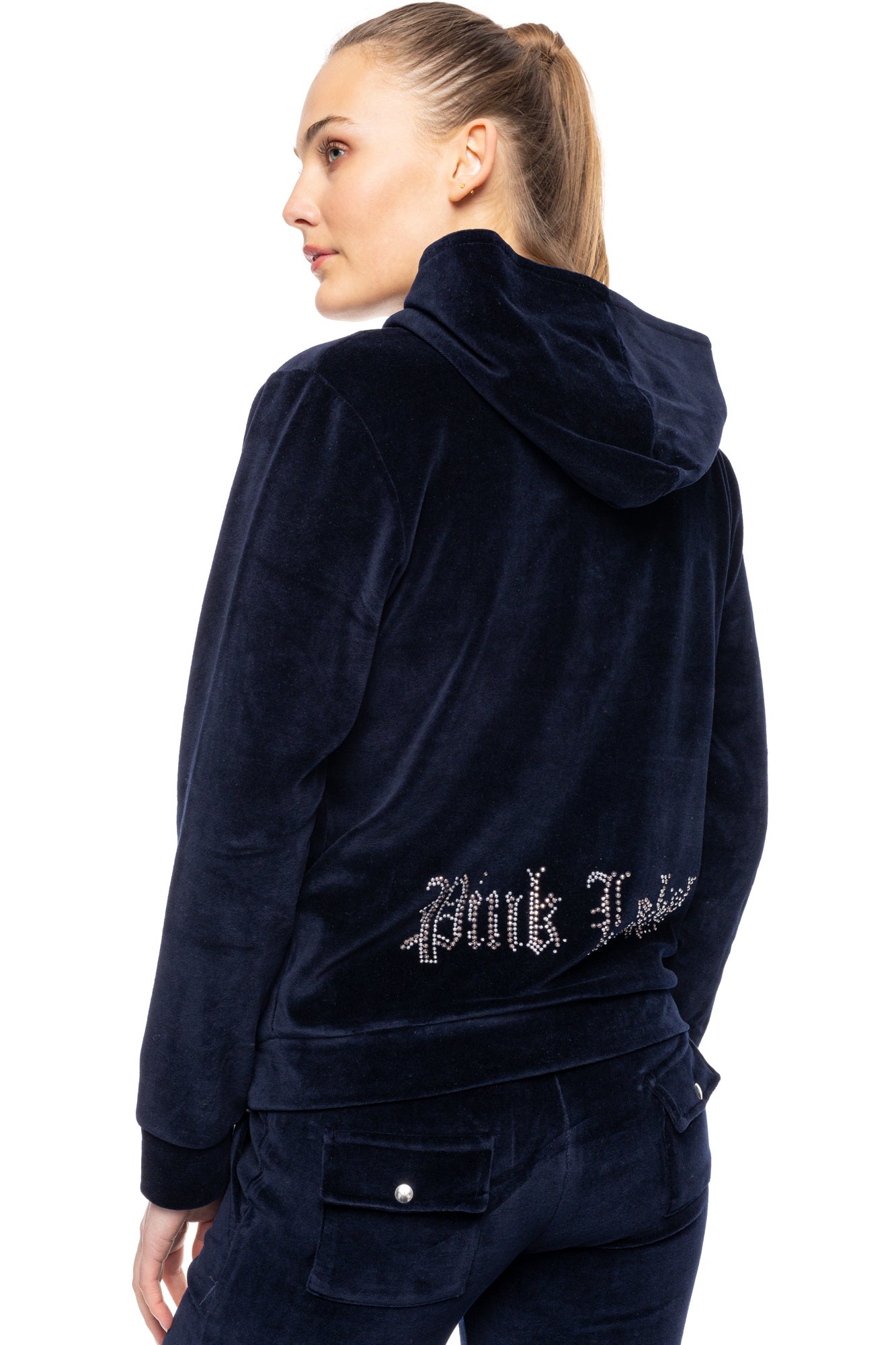 Pink Label - Velvet Tracsuit Set Pink Label Logo