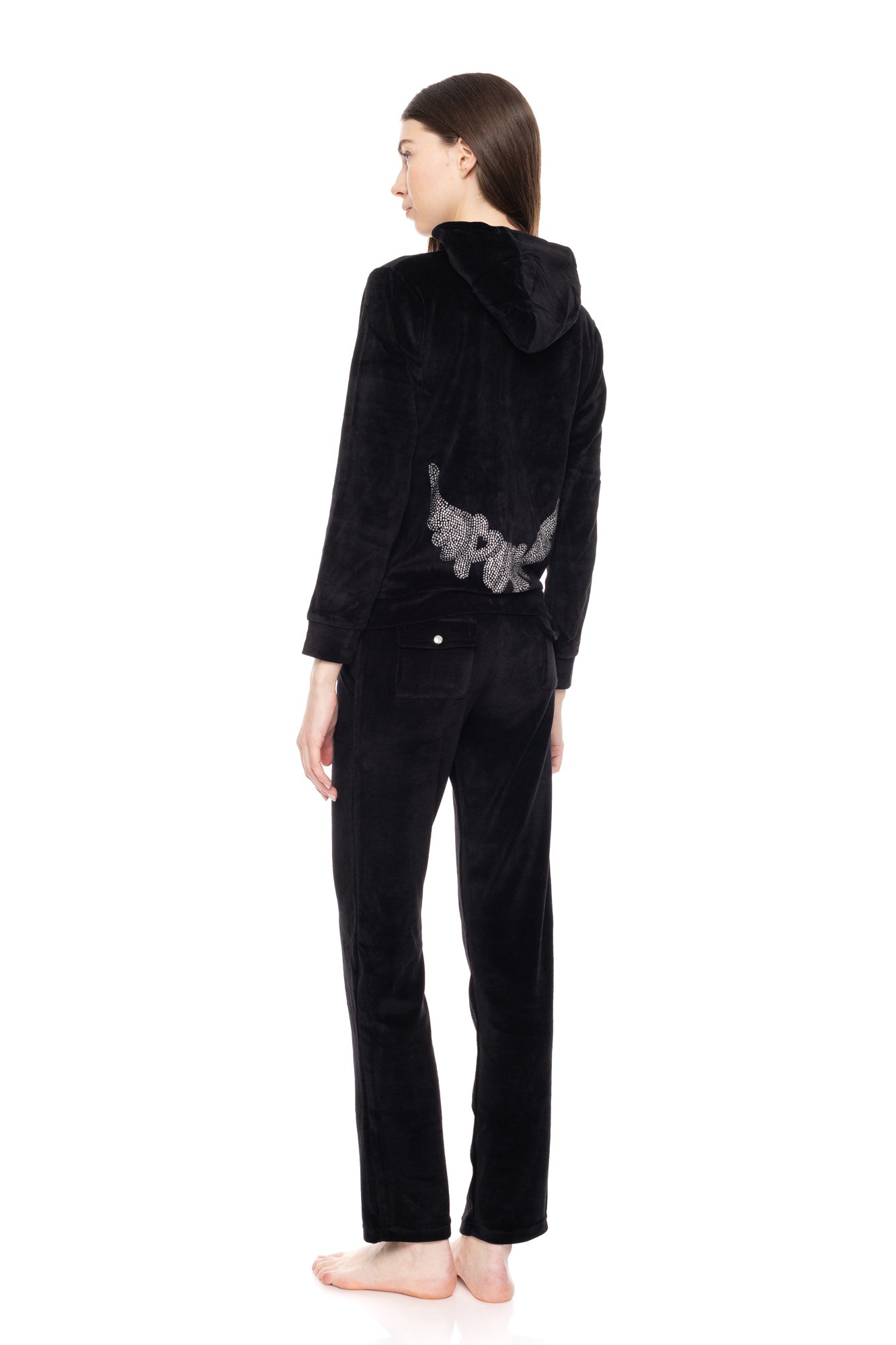 Pink Label - Velvet Tracsuit Set Pink Angel
