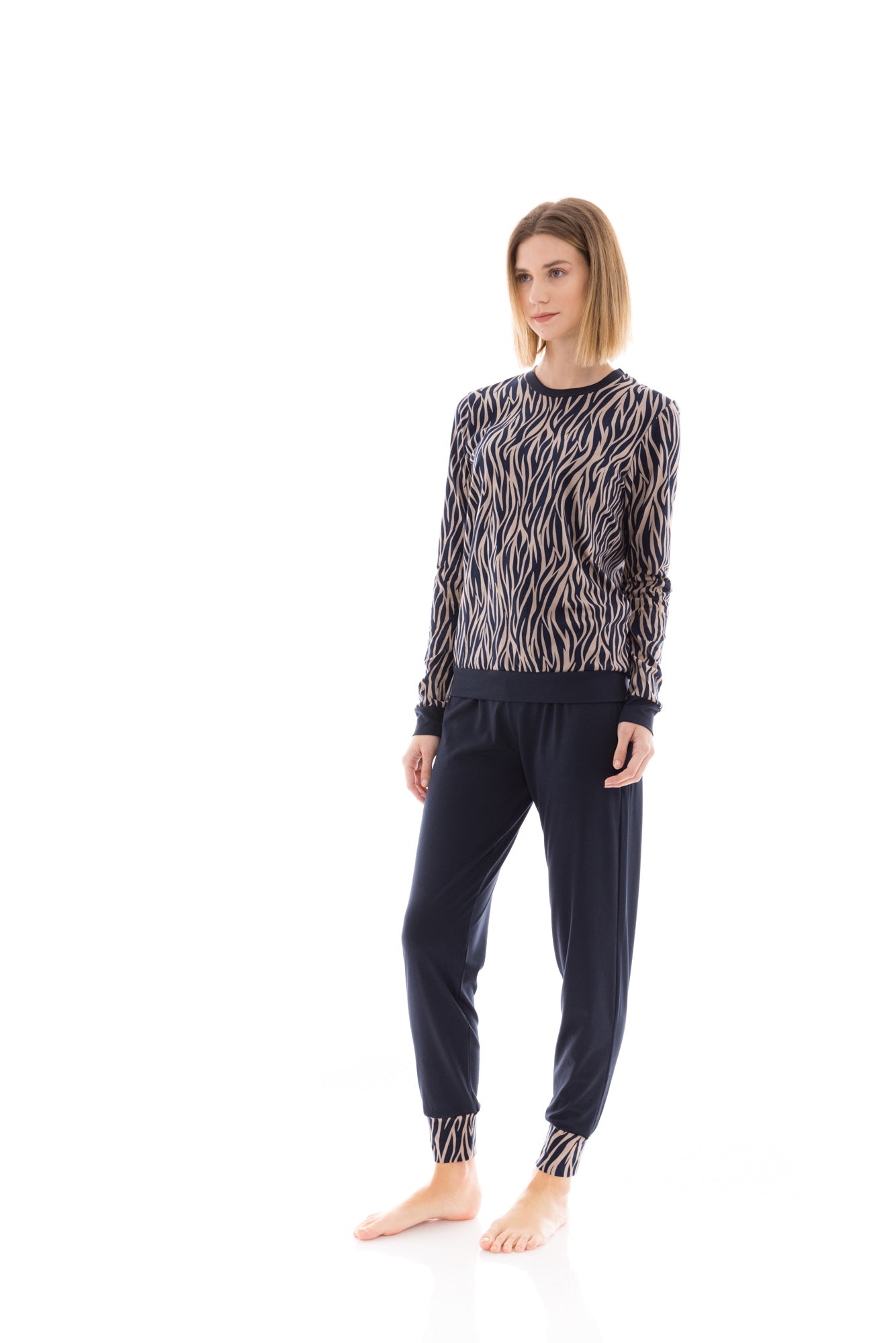 Pink Label - Beige Zebra Pajamas