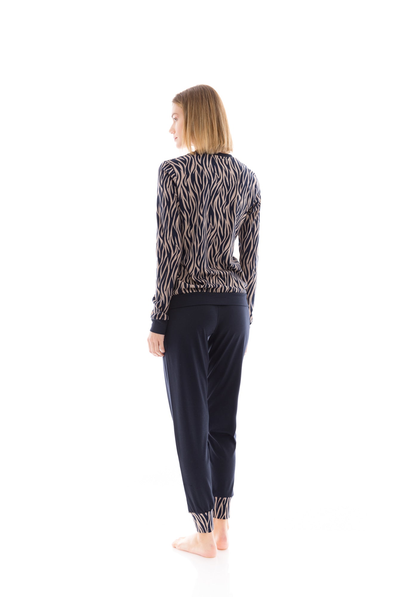 Pink Label - Beige Zebra Pajamas