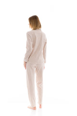 Pink Label - Velvet Stripe Buttoned Pyjamas