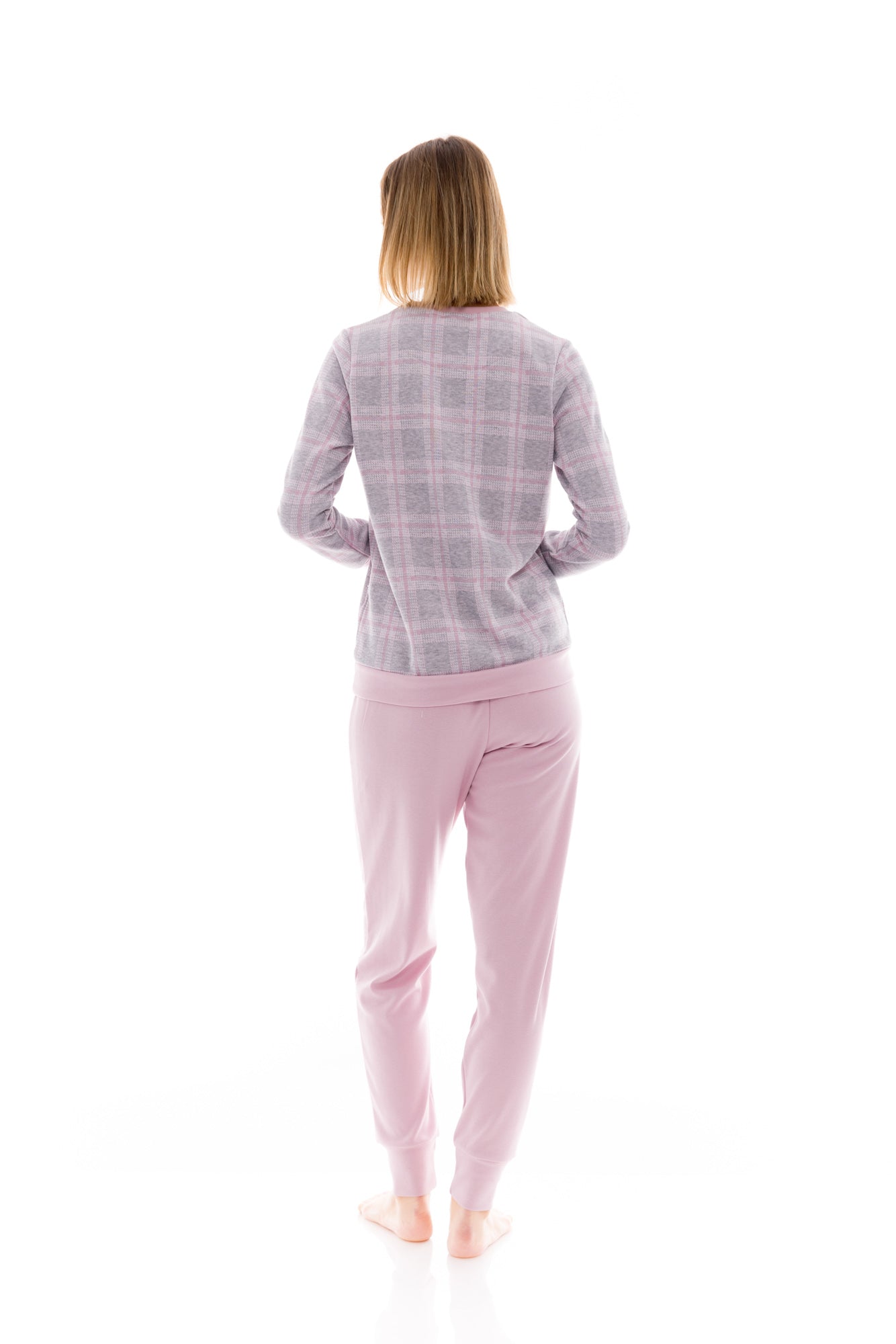 Pink Label - Pink Plaid Jacquard Pajamas