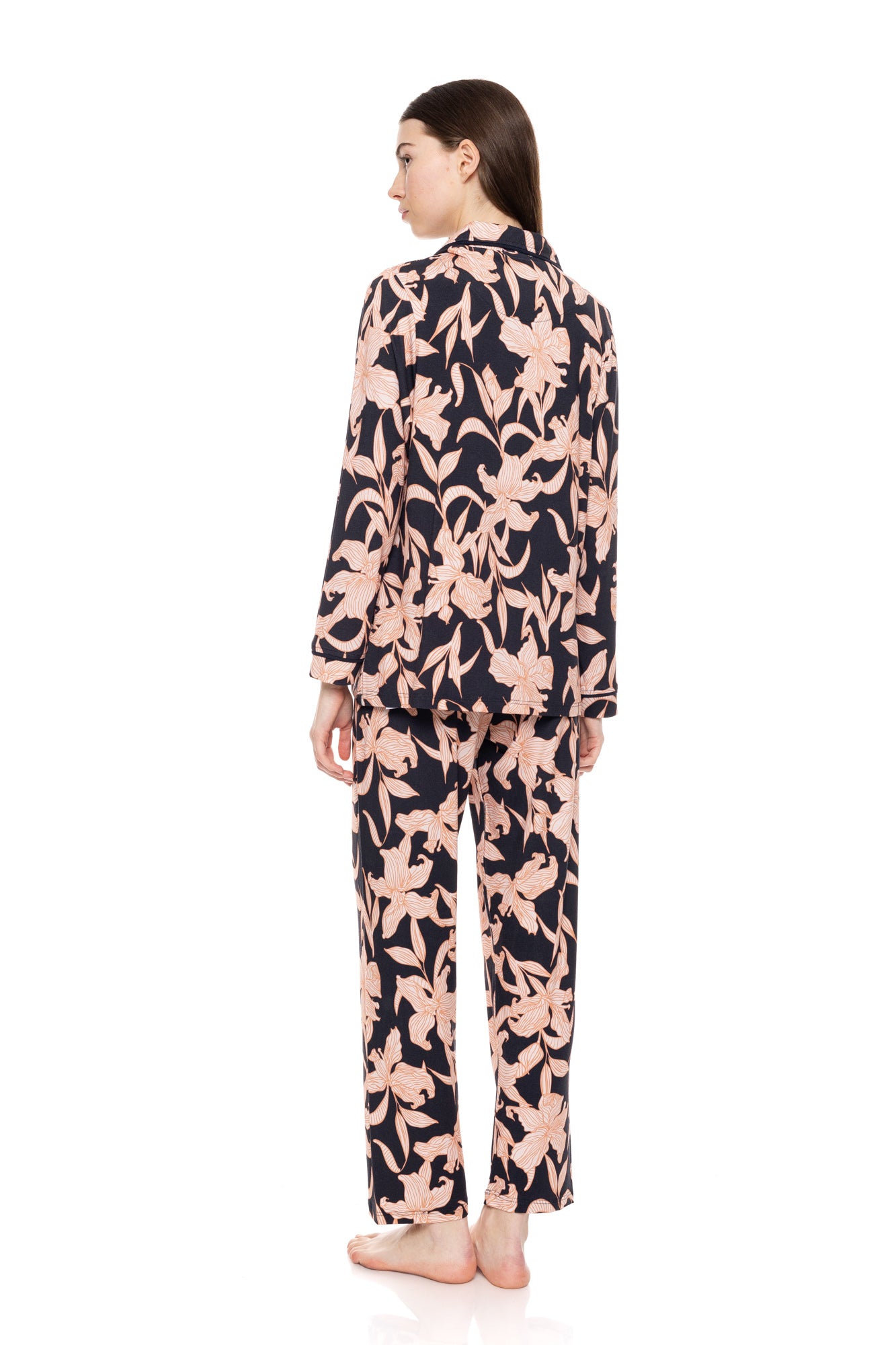 Pink Label - Button-Down Pajamas Orange Leaf