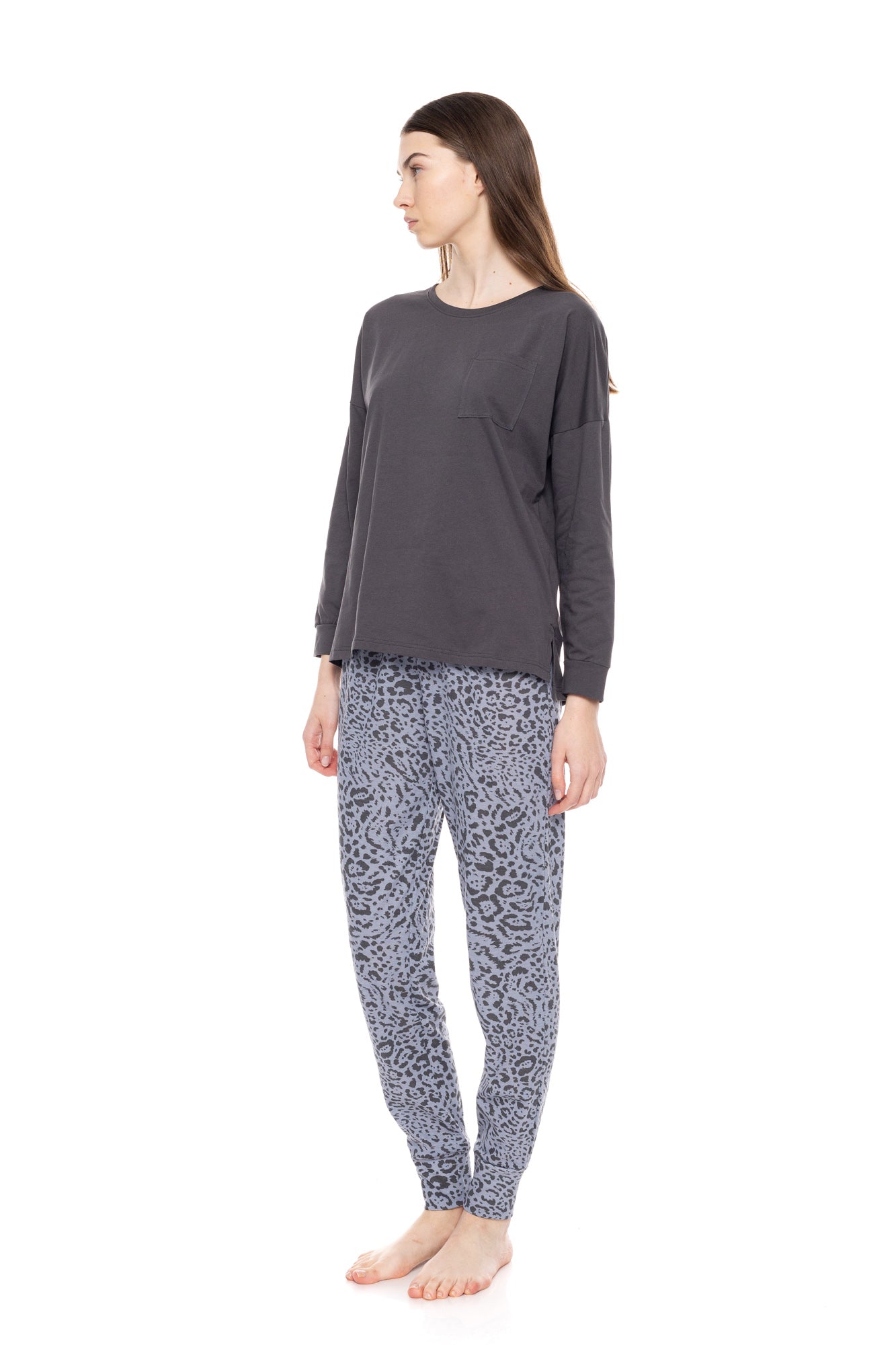 Pink Label - Grey Leopard Pyjamas