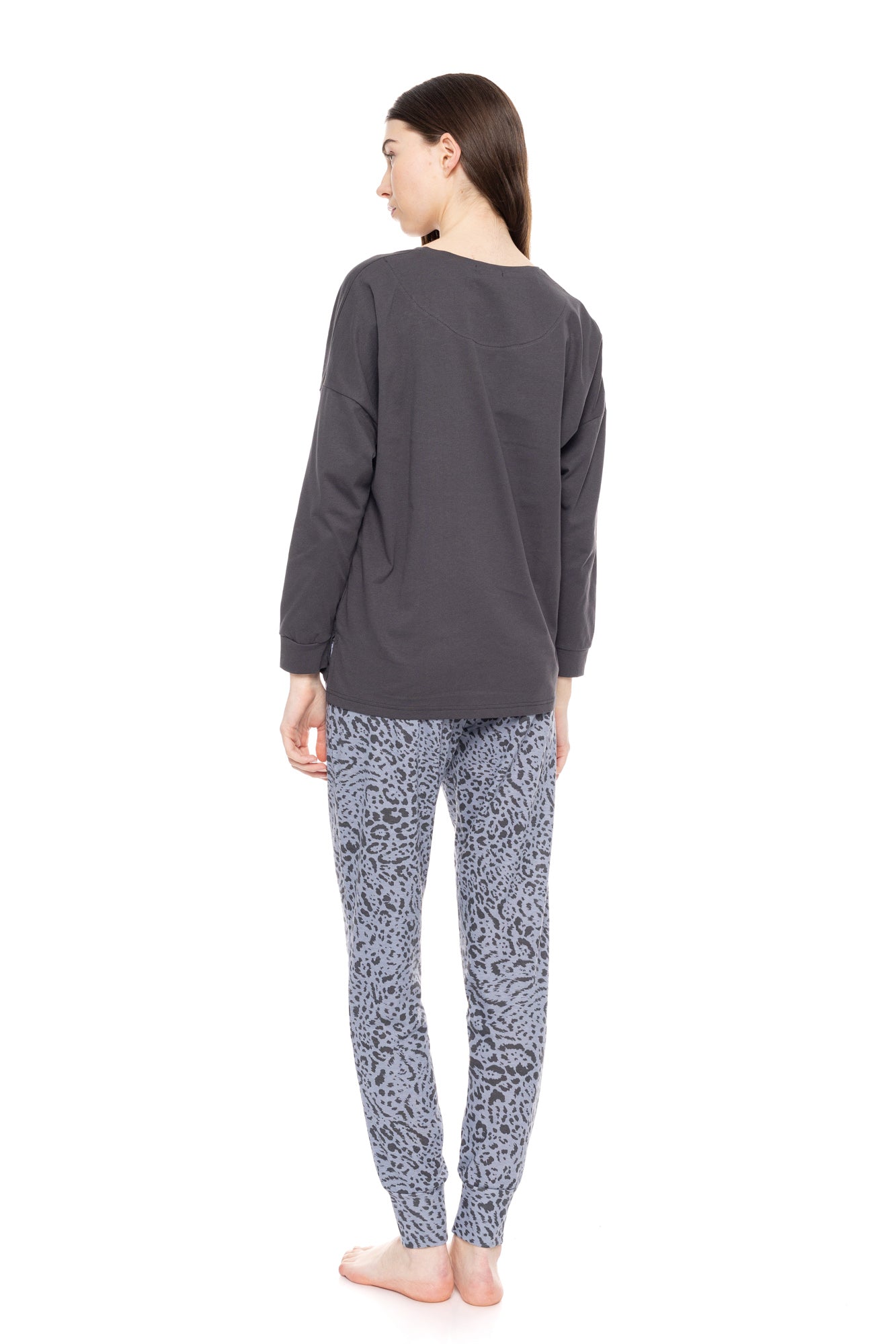Pink Label - Grey Leopard Pyjamas