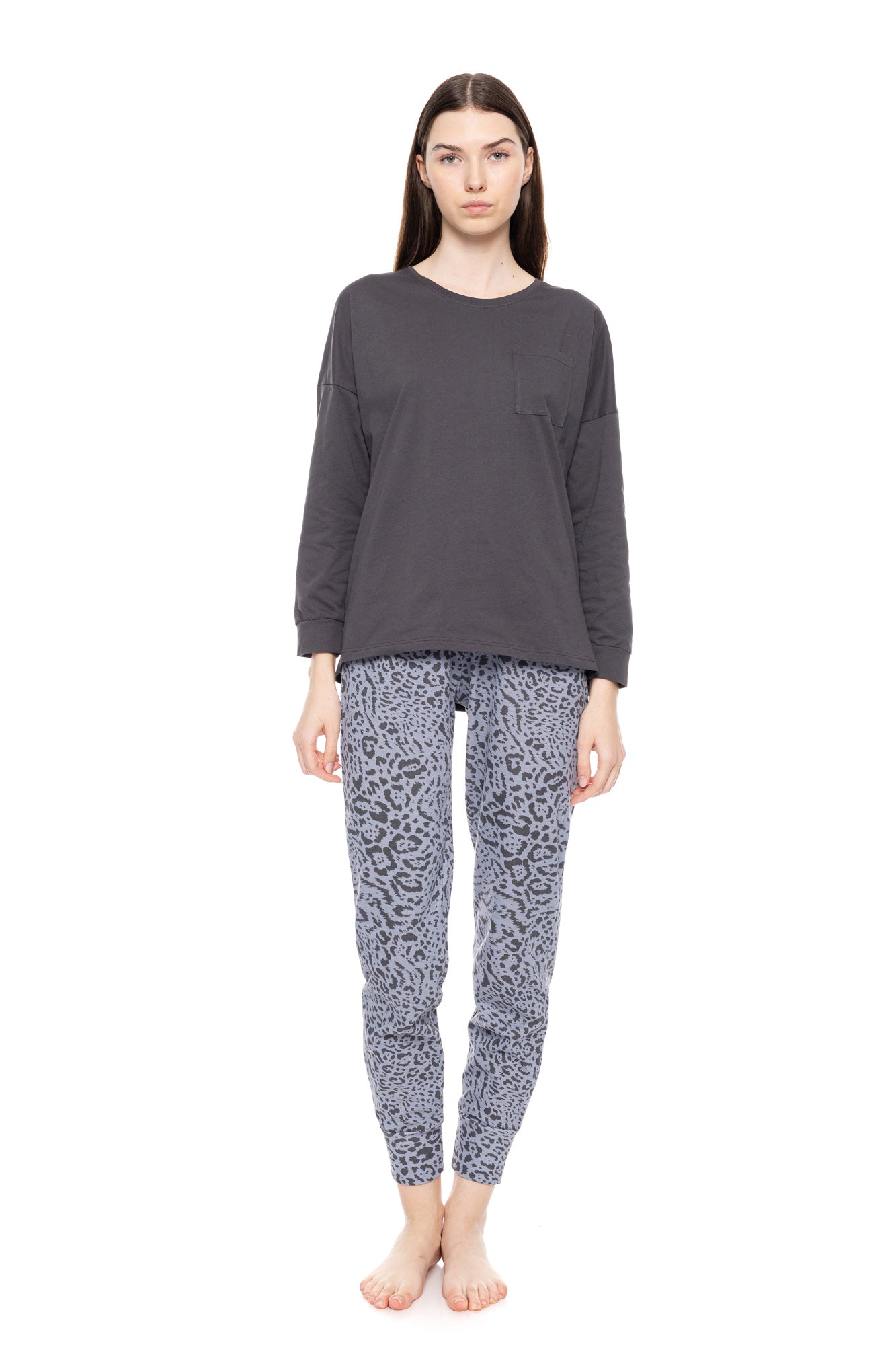 Pink Label - Grey Leopard Pyjamas
