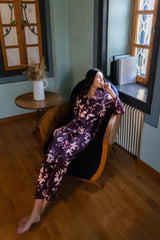 Pink Label - Buttoned Pajamas Magenta Flower