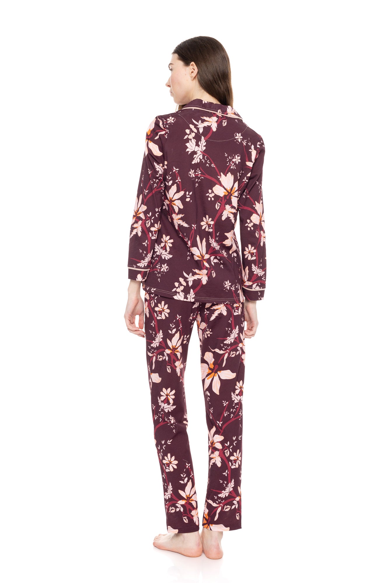 Pink Label - Buttoned Pajamas Magenta Flower