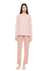 Pink Label - Pink Flower V-Neck Pajamas