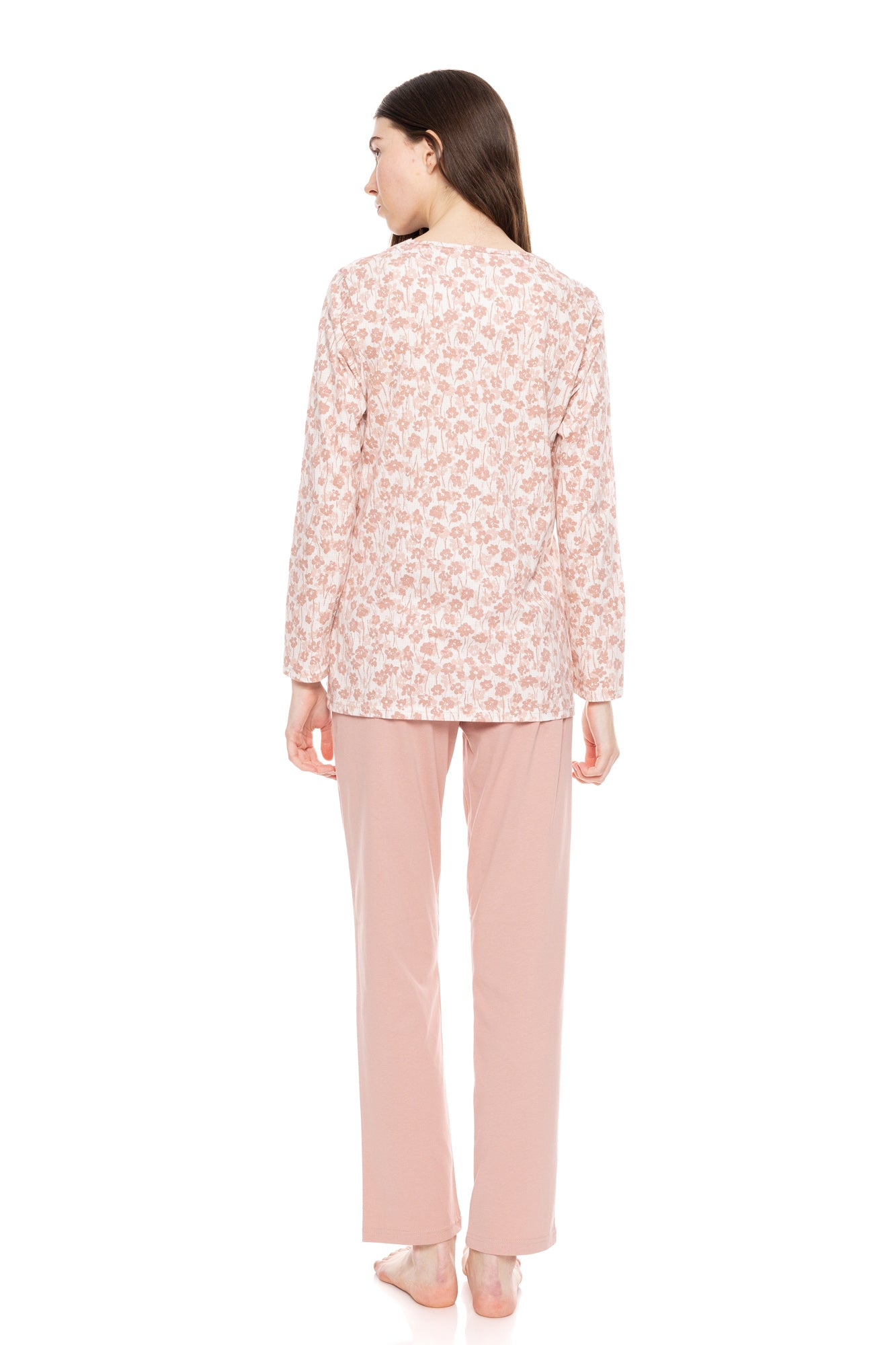 Pink Label - Pink Flower V-Neck Pajamas