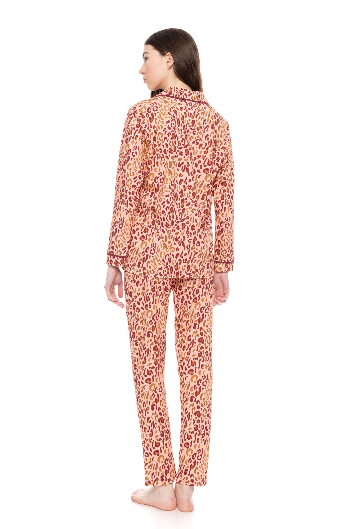 Pink Label - Soft Pink Leopard Buttoned Pyjamas