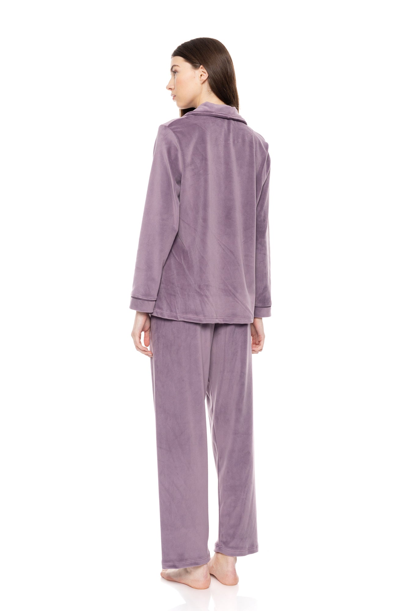 Pink Label - Soft Velvet Buttoned Pyjamas