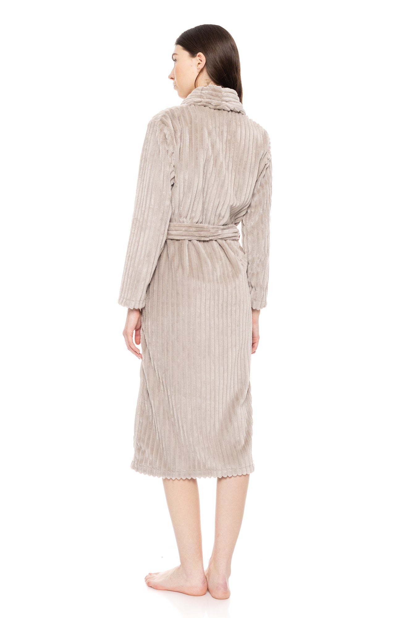 Pink Label - Long Fleece Stripe Robe