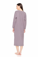 Pink Label - Long Velvet Stripe Nightgown