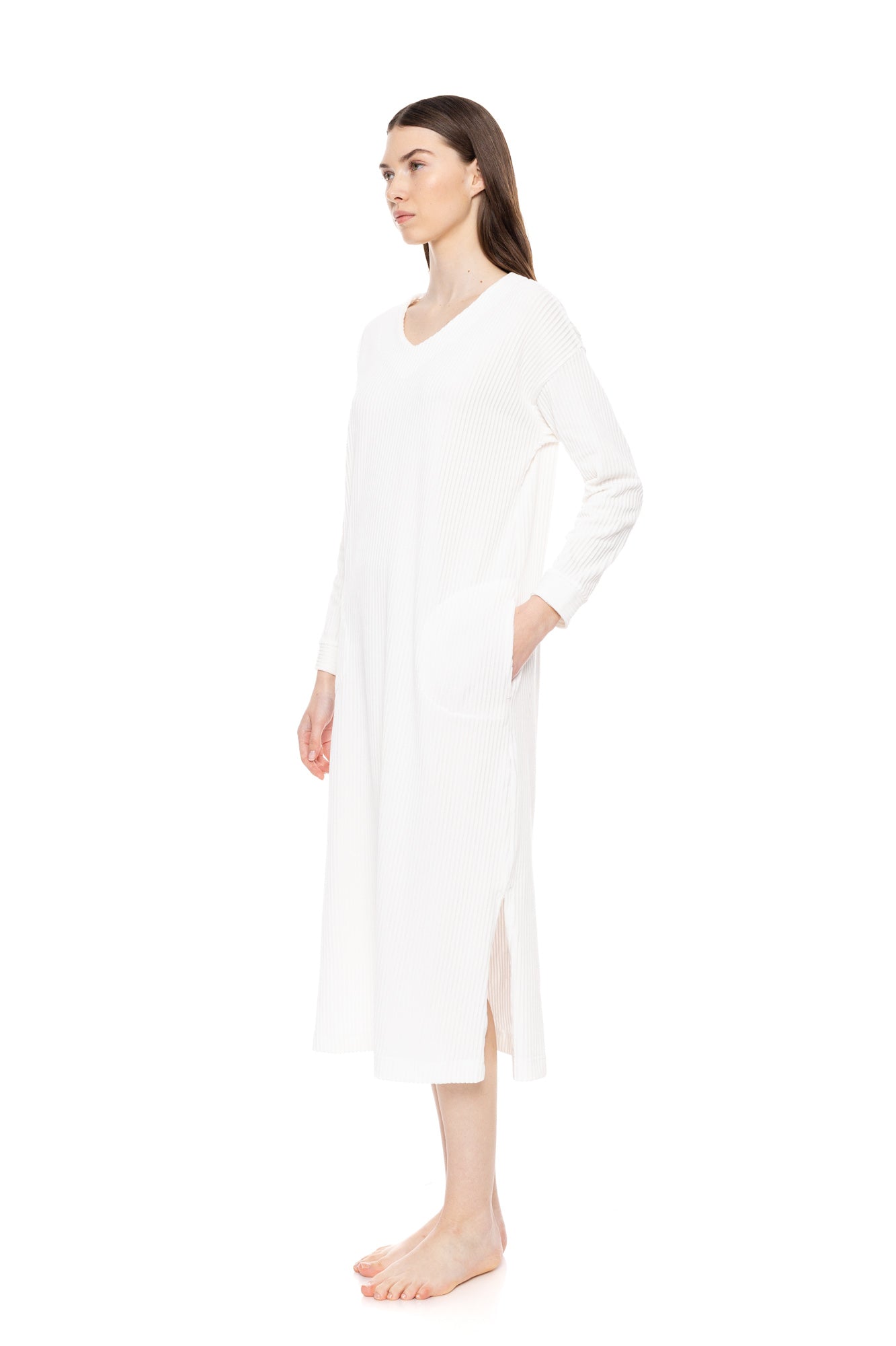 Pink Label - Long Velvet Stripe Nightgown