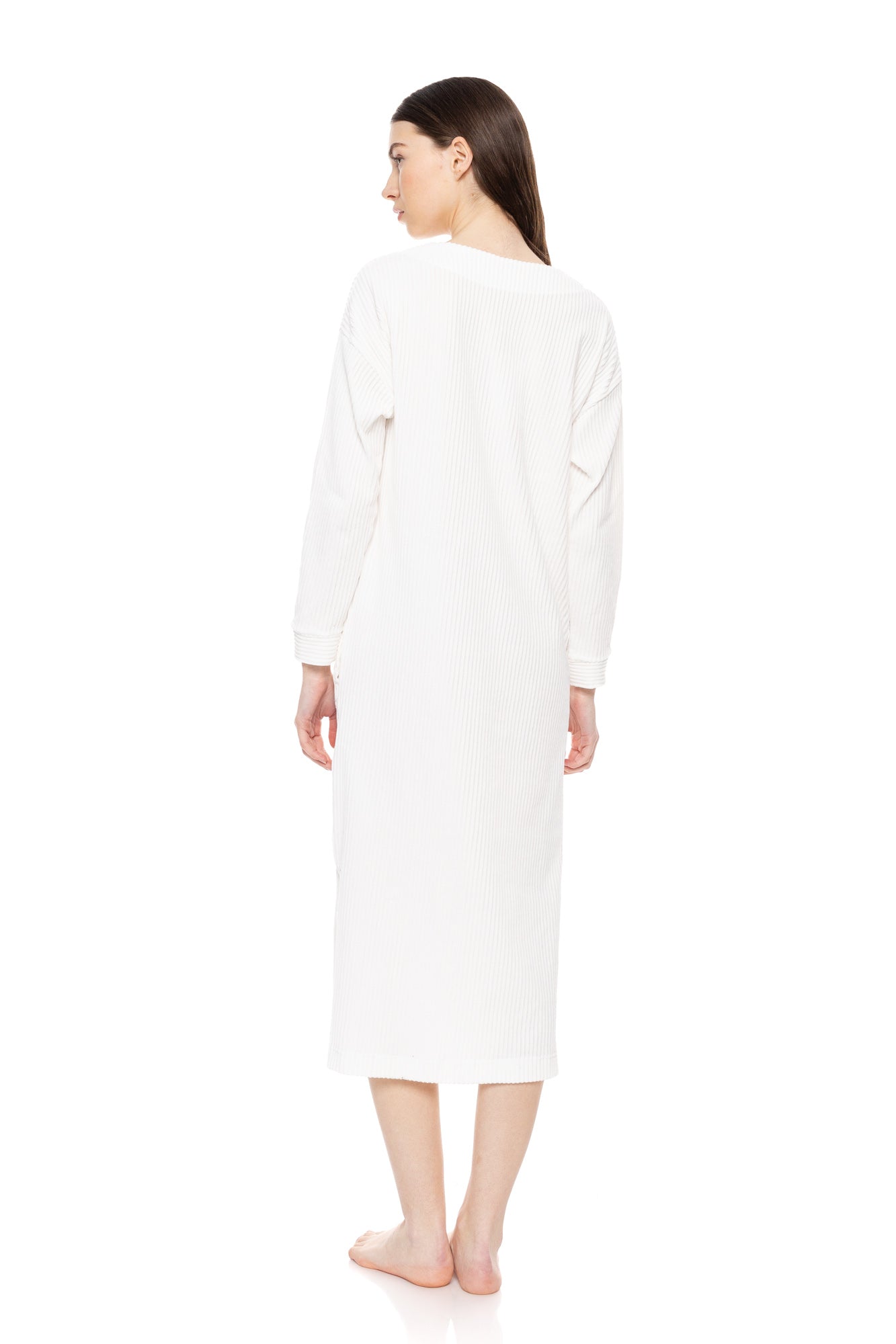 Pink Label - Long Velvet Stripe Nightgown