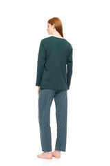 Pink Label - Pyjama Green Forest Stripes
