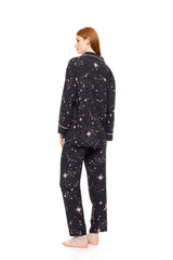 Pink Label - Buttoned Pyjama Rose Night Sky