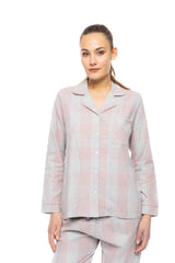 Pink Label - Soft Rose Plaid Buttoned Pyjamas