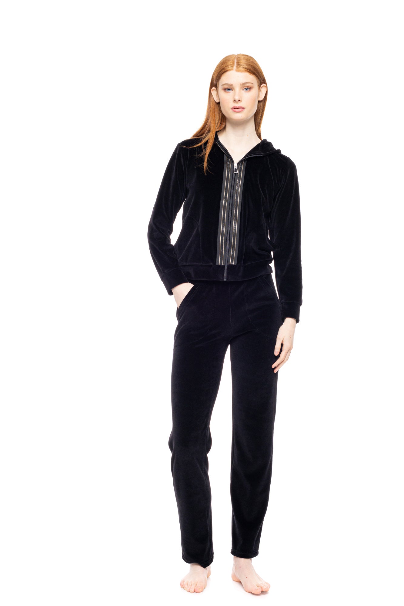 Pink Label - Velvet Tracksuit with Gold Detail