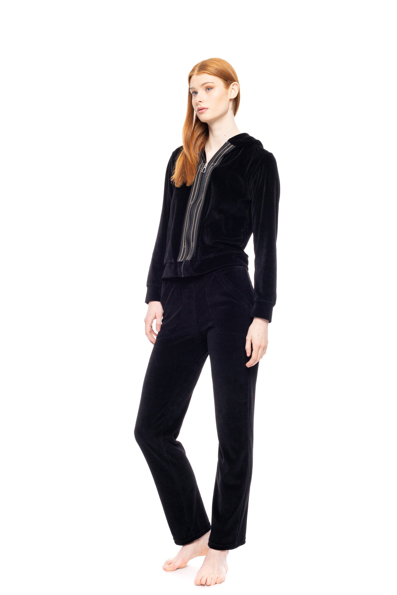 Pink Label - Velvet Tracksuit with Gold Detail