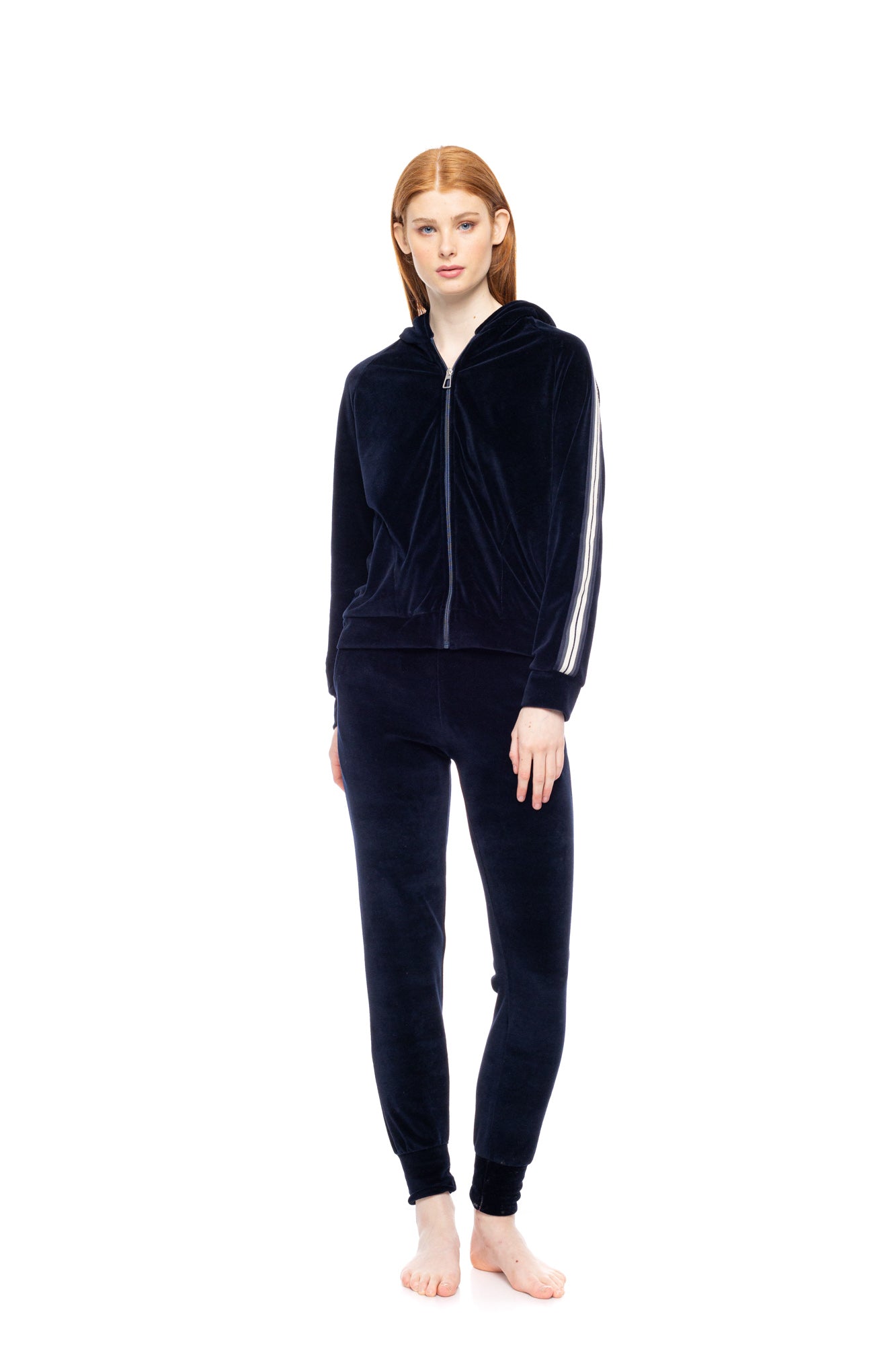 Pink Label - Velvet Tracksuit Off-White Stripe