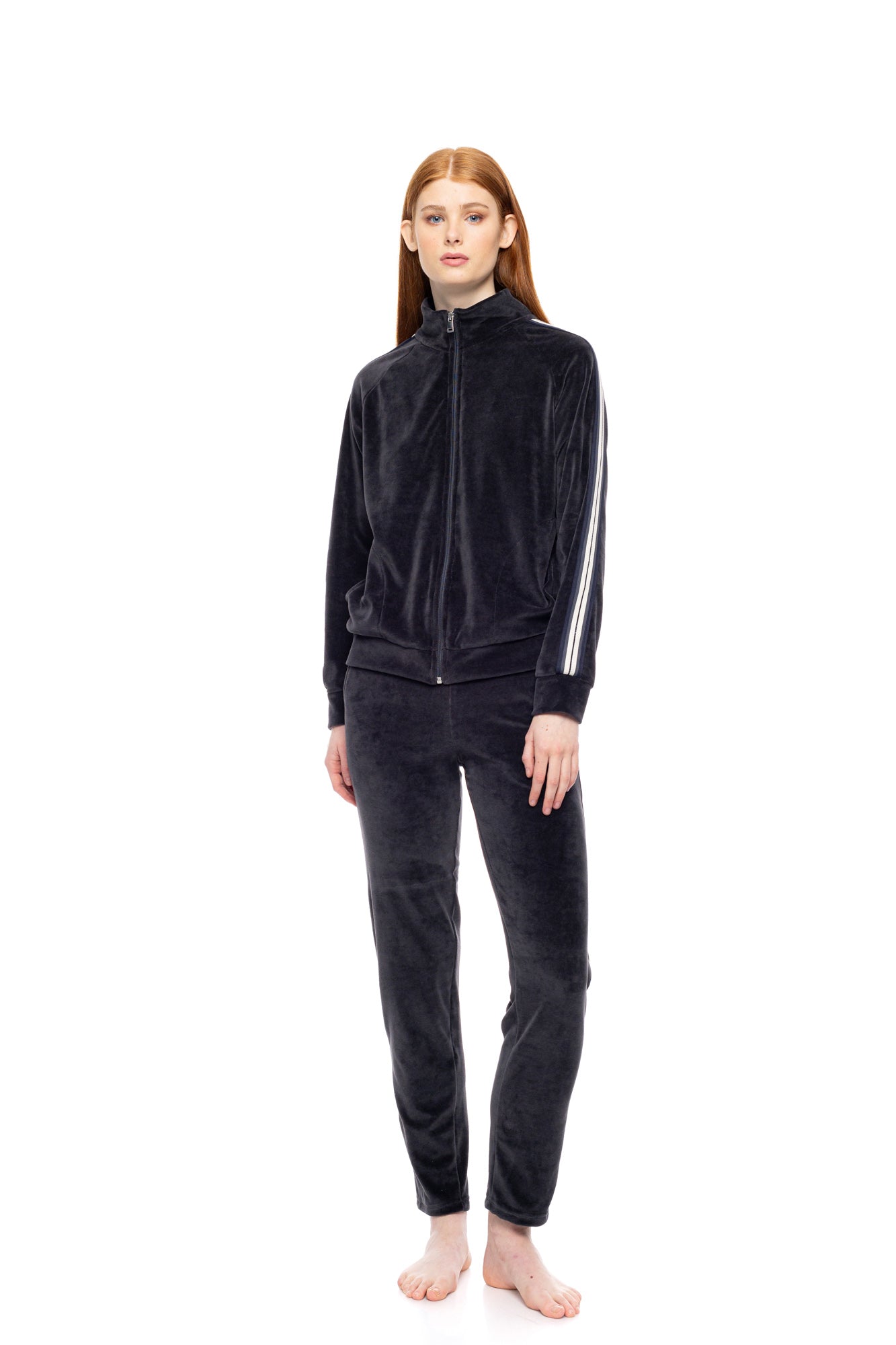 Pink Label - Velvet Tracksuit Off White Stripe