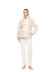 Pink Label - Soft Plaid Fleece Zipper Robe