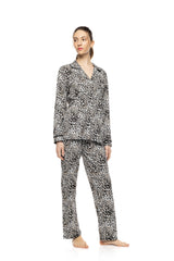 Pink Label - Button-Down Leopard Print Pajamas Ivory