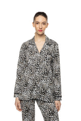 Pink Label - Button-Down Leopard Print Pajamas Ivory
