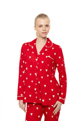 Pink Label - Raspberry Heart Buttoned Pyjamas
