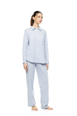 Pink Label - Pyjama Buttoned Blue Cloud Plaid