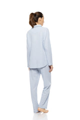 Pink Label - Pyjama Buttoned Blue Cloud Plaid