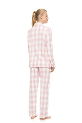 Pink Label - Buttoned Pajamas Soft Pink Plaid