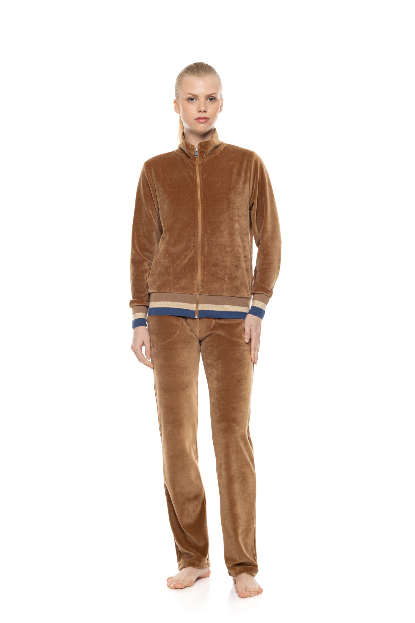 Pink Label - Velvet Knit High-Neck Tracksuit