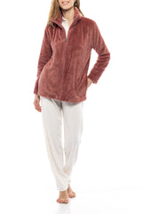 Pink Label - Fleece Waffle Zip Robe
