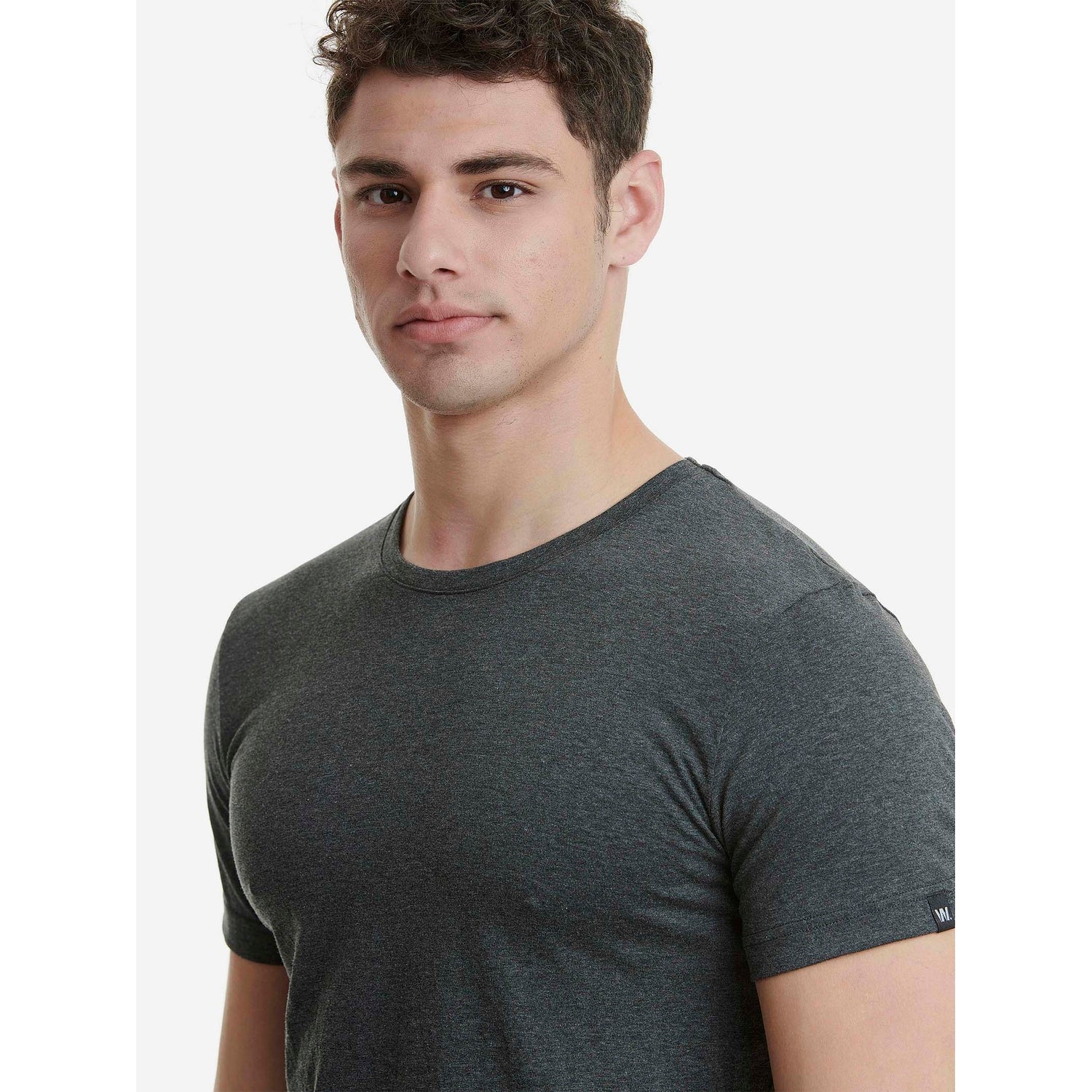 Walk - T-shirt με λαιμόκοψη από απαλό Cotton